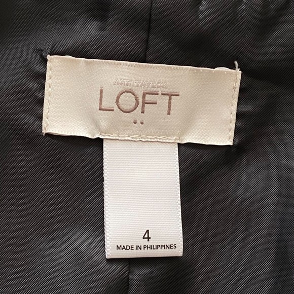 Ann Taylor Loft Knee Length Pencil Skirt Slant Pockets Size 4 Black Grey White - Picture 7 of 8